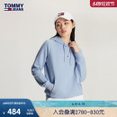 美式 街头刺绣合身版 女装 Tommy 纯色运动连帽套头卫衣DW0DW15649