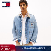 Tommy秋冬男女美式 风撞色翻领宽松底特律牛仔外套 潮流复古工装
