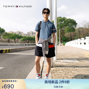 03474 抽绳腰拼色休闲海边沙滩居家运动短裤 Tommy25新款 春夏男装