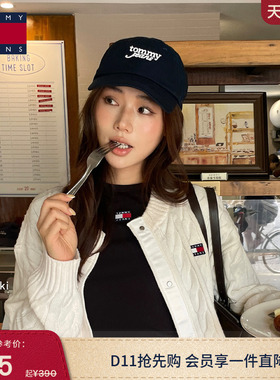 Tommy女装纯棉刺绣复古棒球帽