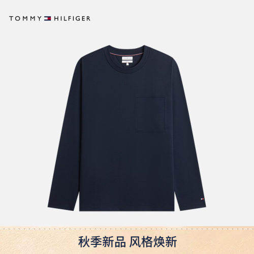 Tommy男装简约贴袋圆领合身T恤