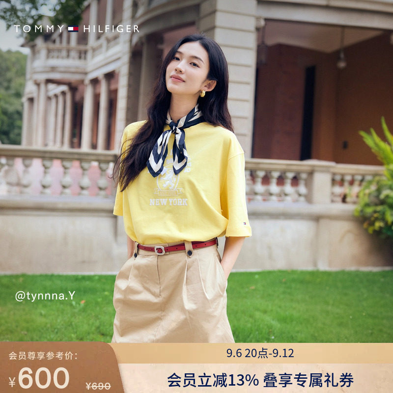 Tommy女装纯棉徽章刺绣短袖T恤图片