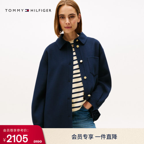 Tommy女装羊毛混纺中长款大衣