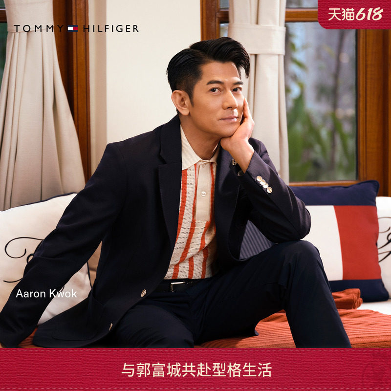 【郭富城同款】Tommy26春夏男装纯棉镂空肌理宽松短袖POLO针织衫