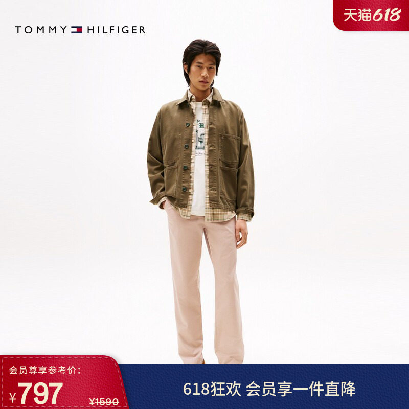 Tommy男装商务休闲微弹直筒西裤