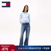 复古潮流猫须磨白水洗中腰宽松直筒牛仔裤 Tommy秋冬女装 美式