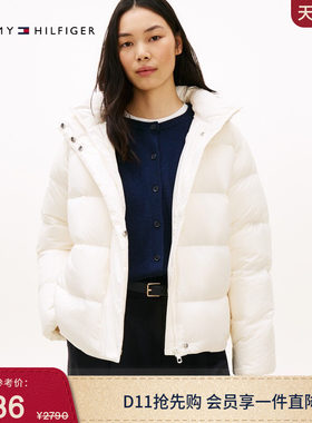 Tommy女装90绒连帽面包羽绒服