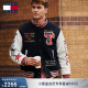 Tommy26春夏新款 学院风宽松棒球棉服夹克 男羊毛混纺撞色拼接美式