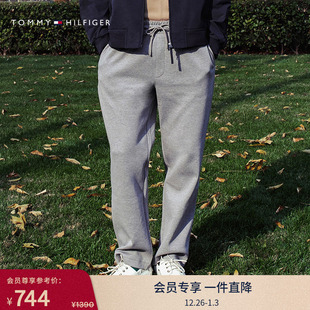 休闲裤 Tommy25春夏新款 长裤 双面布镶边口袋抽绳运动针织卫裤 男装