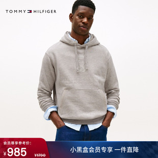 Tommy秋冬男女情侣美式 潮流休闲运动风徽章刺绣宽松连帽抓绒卫衣