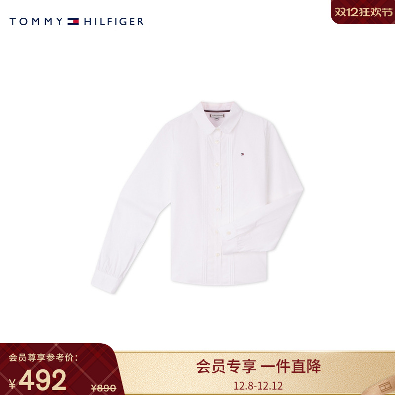 Tommy童装女莱赛尔混纺长袖衬衫
