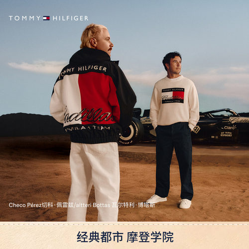 Tommy男装赛车提花圆领针织衫