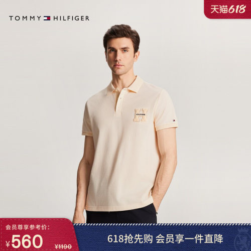 Tommy男装纯棉刺绣字母POLO衫