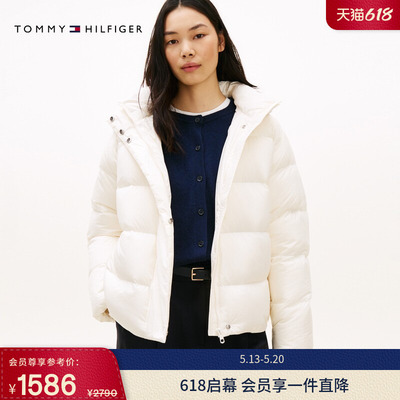 Tommy女装90绒连帽面包羽绒服