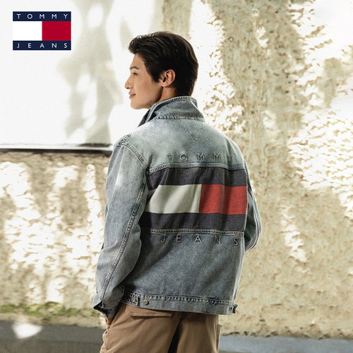 Tommy男女款纯棉大旗标牛仔外套