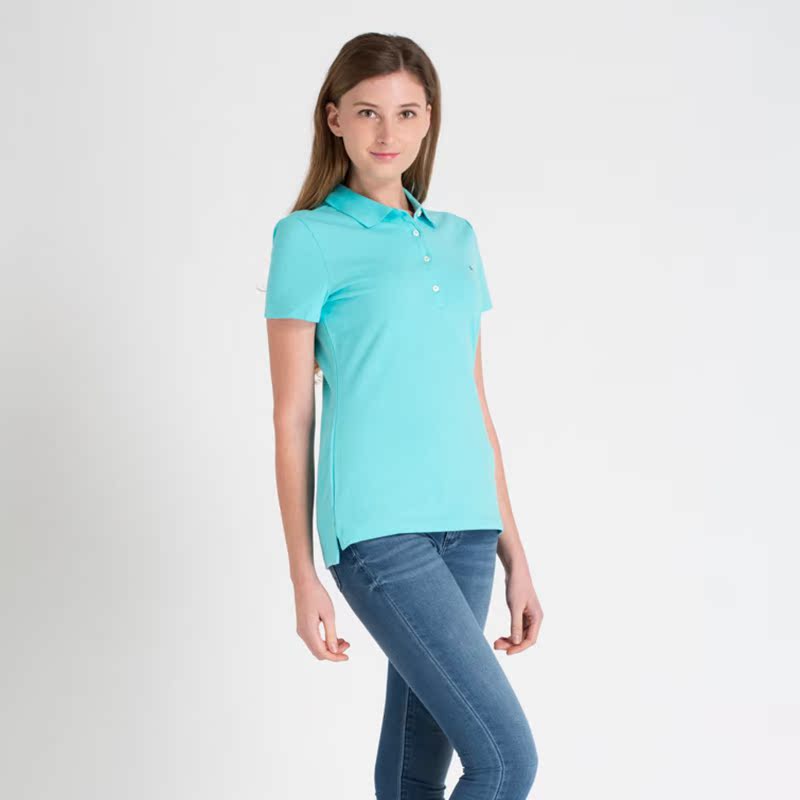 Polo sport femme TOMMY HILFIGER TOWKQSRM37661483MS en coton - Ref 555294 Image 2