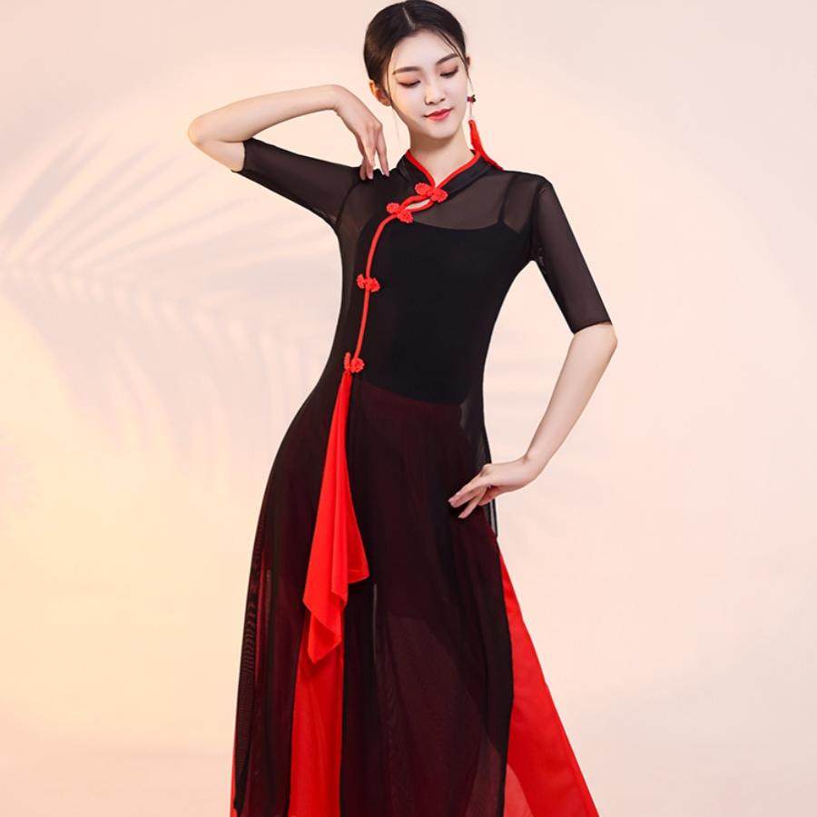 古典舞蹈服女身韵仙气练功服旗袍