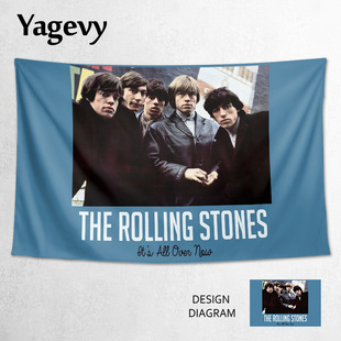 The Rolling Stones滚石乐队周边定制装饰海报背景布挂布墙布挂毯
