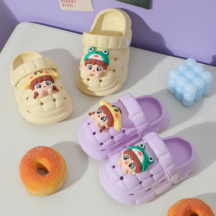粤享佳儿童洞洞鞋男童女童凉拖鞋防滑2025夏季新款鞋子百搭外穿