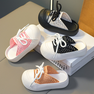 防滑EVA软底沙滩鞋 男女童可爱亲子2025外穿拖鞋 儿童包头鞋 洞洞鞋