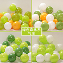 饰 绿色森林系气球复古橄榄绿加厚幼儿园活动儿童生日场景布置装