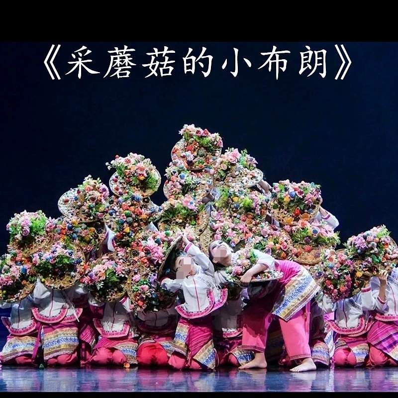 小荷风采舞采蘑菇的小布朗舞蹈头饰民族头饰演出头饰汉服头饰定制