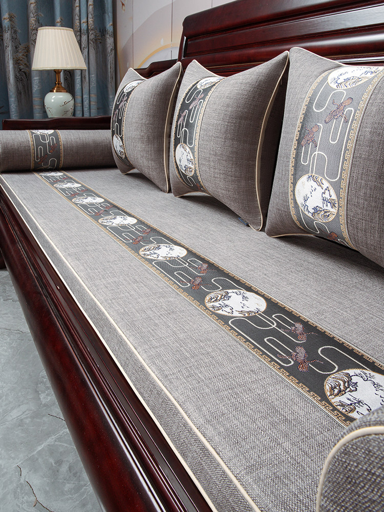 中式红木沙发坐垫防滑套罩实木家具沙发垫座垫罗汉床椅子海绵定制