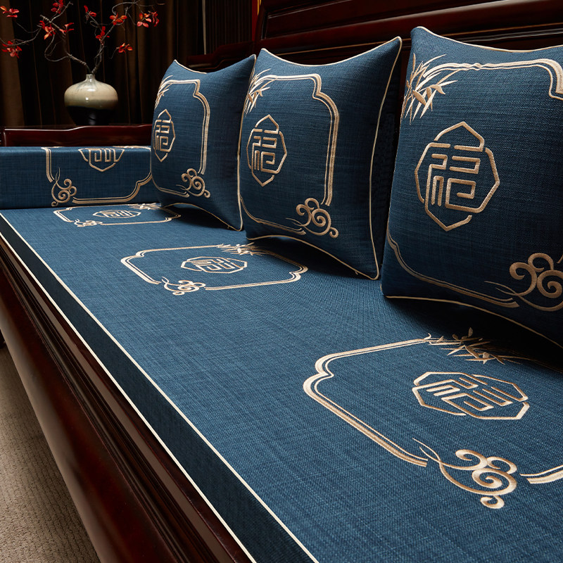 新中式红木沙发坐垫实木海绵垫子家俱防滑套罩四季通用罗汉床定制