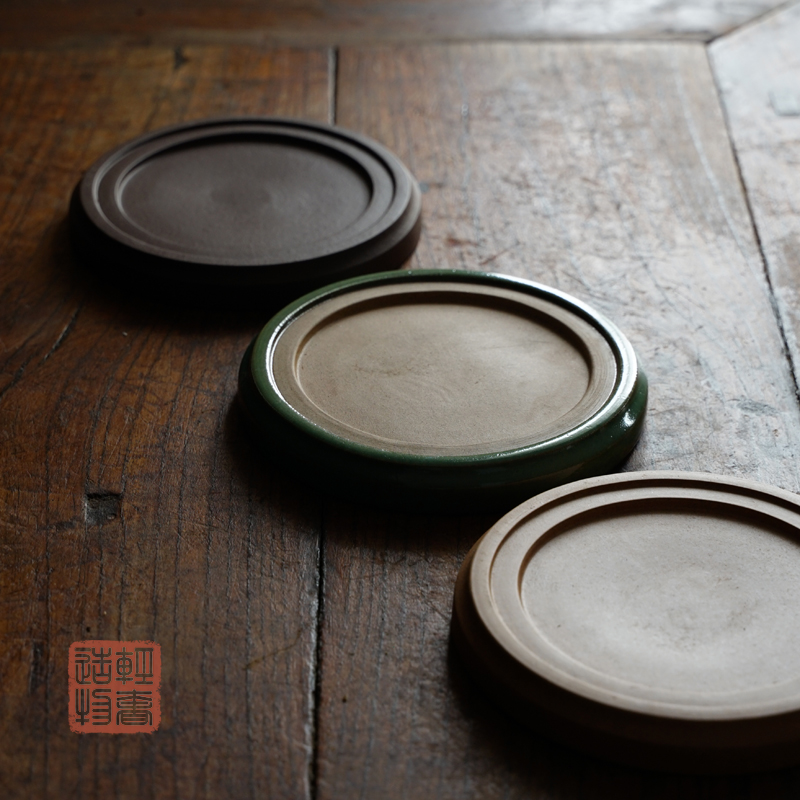 轻奢 秦夕洪柴烧茶沫釉紫砂兰花盆托 托水底托 托盘干泡台小壶承