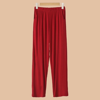 Solid color Modal 9-point home pants for chubby girls in autumn and winter, high-elasticity, slimming and comfortable pajama pants for women thumbnail 2