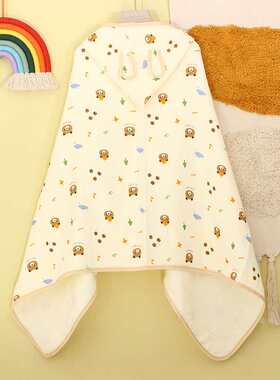 棉花糖云感纱布浴袍月子披肩儿童