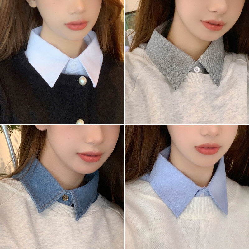 配羊毛衫的假领子女士衬衣假领子毛衣叠穿内搭神器百搭牛仔装饰潮