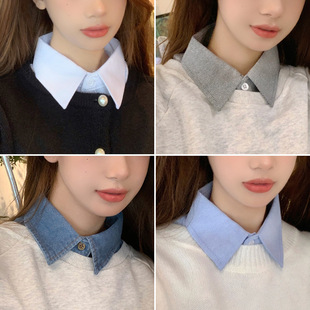 配羊毛衫的假领子女士衬衣假领子毛衣叠穿内搭神器百搭牛仔装饰潮