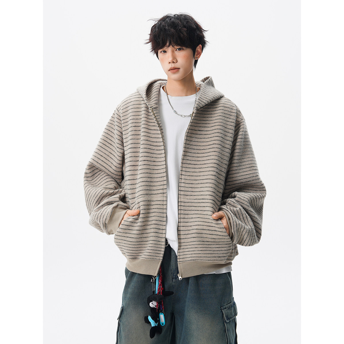 高品质条纹连帽卫衣618A-H625-P65,男装卫衣,星座618A