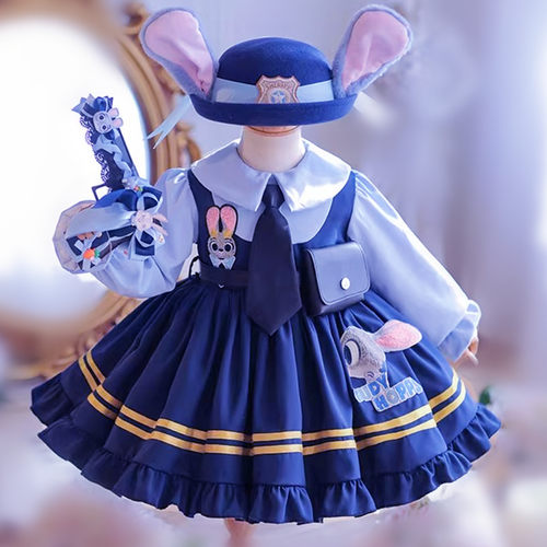 兔子警官疯狂动物城儿童装连衣裙