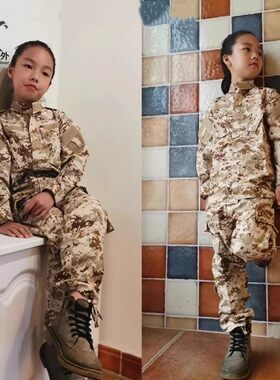 太阳的后裔宋仲基特种兵男女儿童迷彩套服户外特种兵套装表演套装