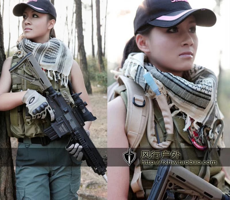户外特种兵运动保暖拼色头巾阿拉伯方巾防晒围巾防风防寒防沙围脖