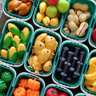 儿童切切乐仿真蔬菜水果模型西餐蛋挞汉堡薯条道具幼儿园益智教具