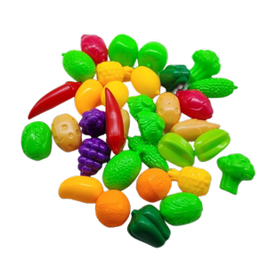 17只仿真迷你水果模型食玩微缩摆件葡萄苹果香蕉蔬菜水果小玩具