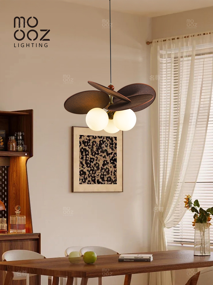 法式覆古餐厅吊灯2025新款中古风高级感三头魔豆中山灯具餐桌吊灯