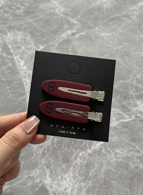 时尚气质红色猪鼻子发夹高级感一字夹刘海夹侧边夹碎发夹鸭嘴夹