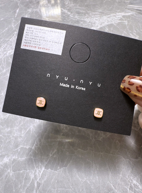 迷你精致方形粉色珐琅凯旋门耳钉2025新款爆款高级感百搭耳环耳饰