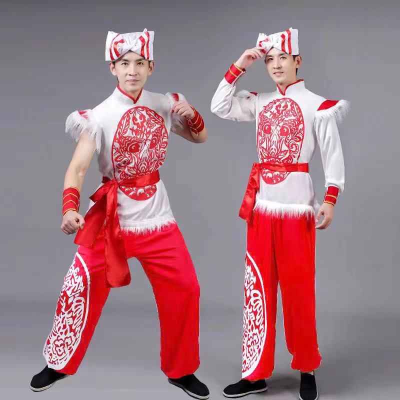 安塞腰鼓服装陕北陕西男女打鼓服