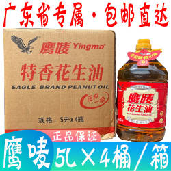 广东包邮鹰唛花生油5L*4/箱 炒菜煎炸压榨一级特香营养健康食用油