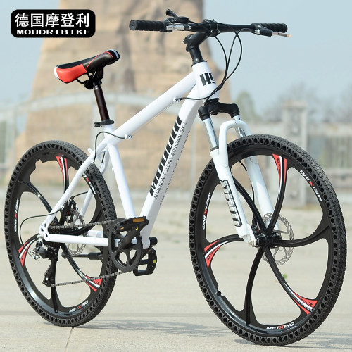 摩登利（MOUDRI）减震学生蜂窝胎实心胎免充气碟刹山地自行车