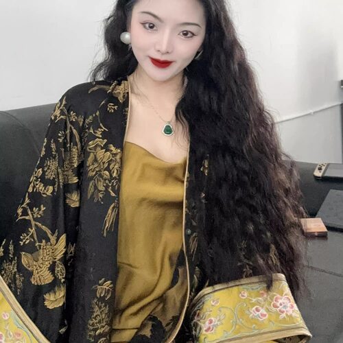 新中式国风禅意刺绣人丝长袖外套