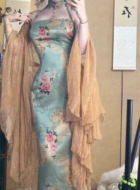 6色蝶扑～小众国风雪纺蝴蝶喇叭袖防晒开衫百搭披肩旗袍外搭外披