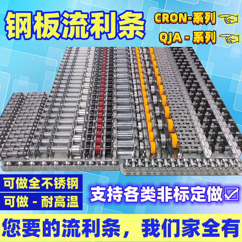 重型钢板金属流利条滑轨滚轮福来轮滚轮条轴承轮不锈钢 CRON QJA-封面