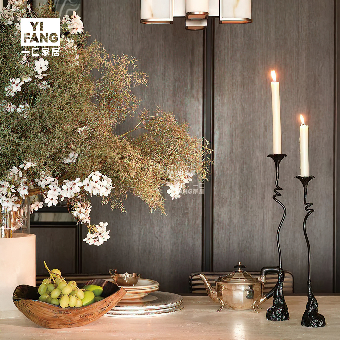 一匚 中古法式铁艺烛台花艺摆件 样板间餐桌餐边柜艺术装饰品,家居饰品,装饰摆件,淘宝优惠券,粉丝福利购,淘宝优惠卷
