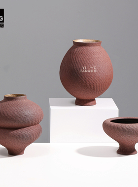 一匚正品侘寂风粗陶花器摆件